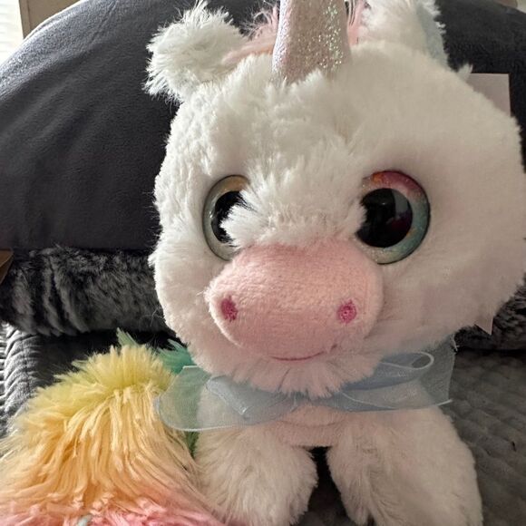 White Unicorn With Rainbow Tail Plush
Stuffed Animal 10 Inch Toy - Picture 4 of 16